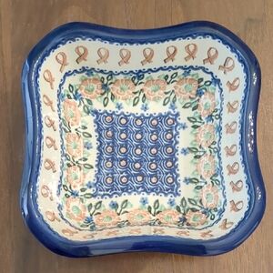 Unikat Polish Pottery Square Dish